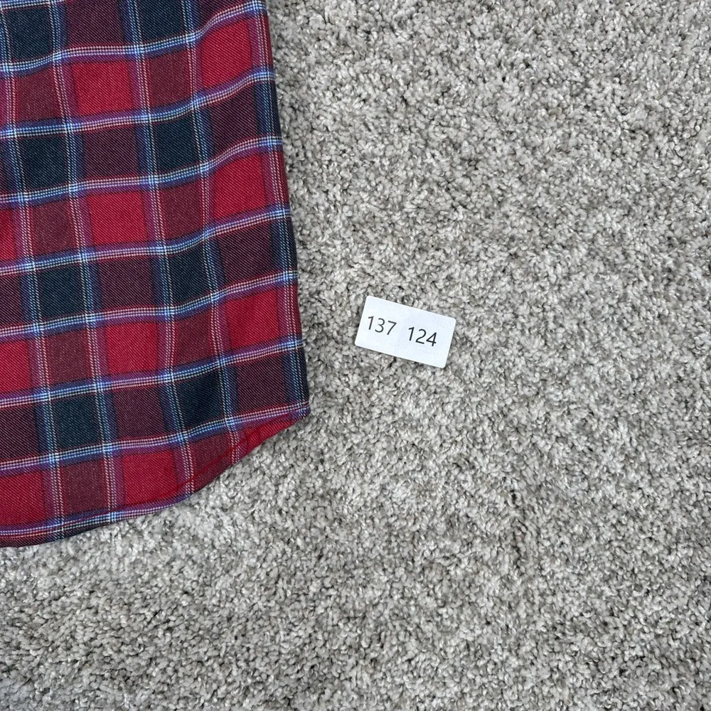 The North Face Shirt Mens Large‎ Red Black Plaid Button Up Long Sleeve